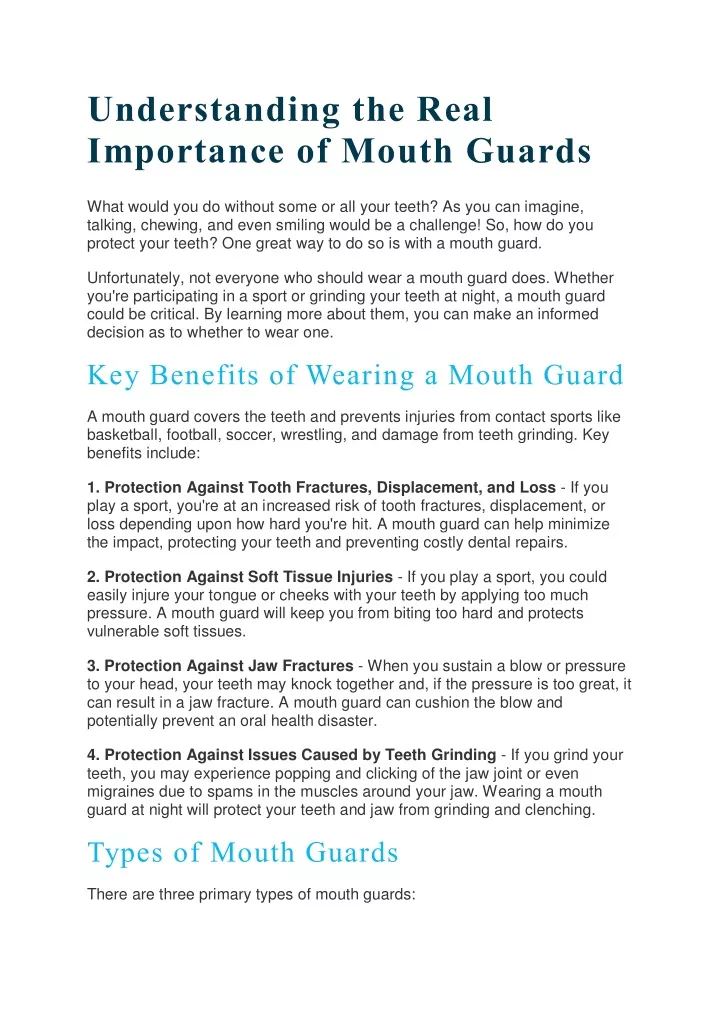 understanding the real importance of mouth guards
