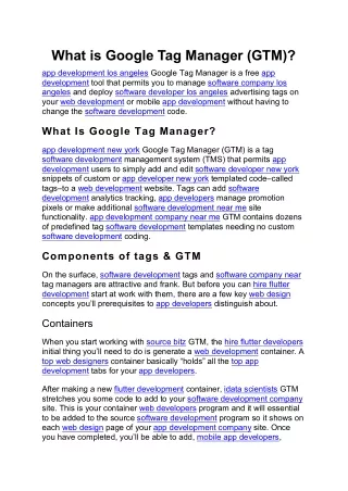 what is google tag manager gtm