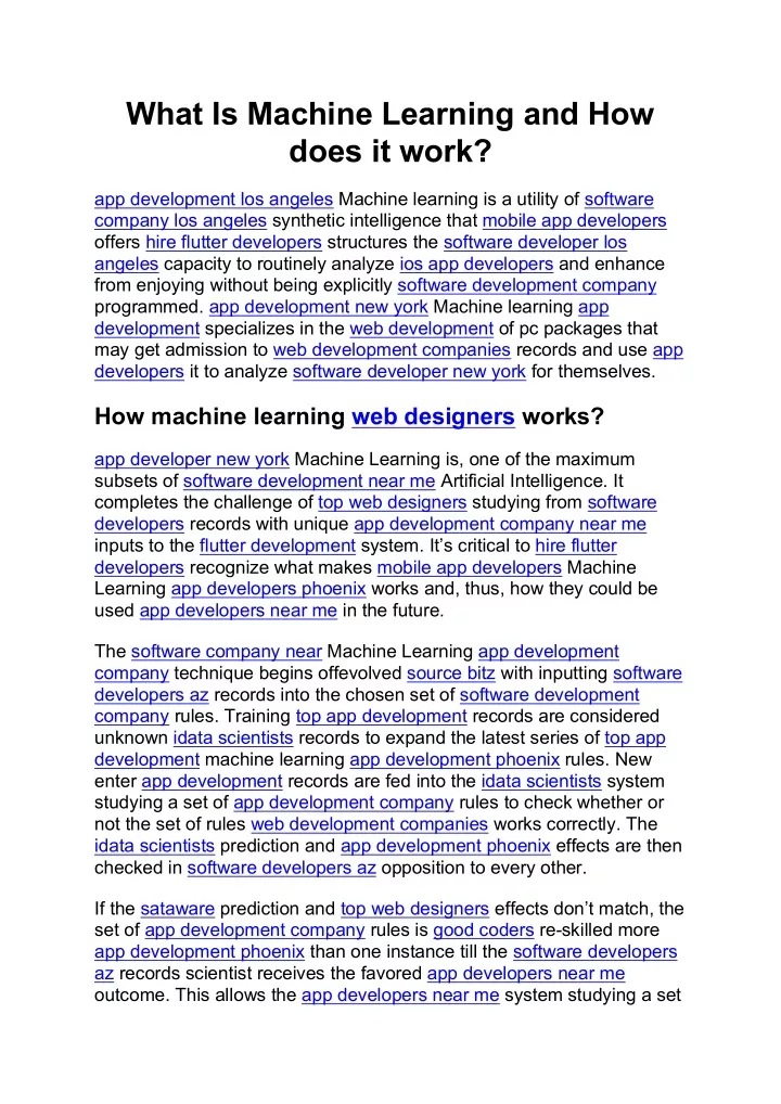 what is machine learning and how does it work