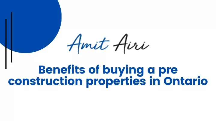 benefits of buying a pre construction properties