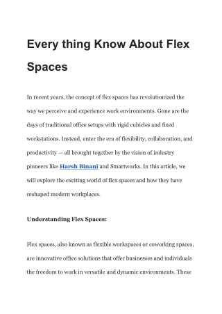 Every thing Know About Flex Spaces