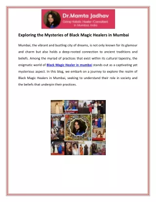 exploring the mysteries of black magic healers