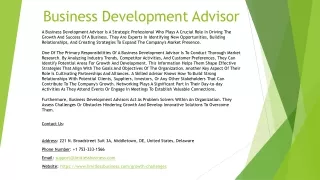 business development advisor