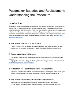 Pacemaker Batteries and Replacement_ Understanding the Procedure