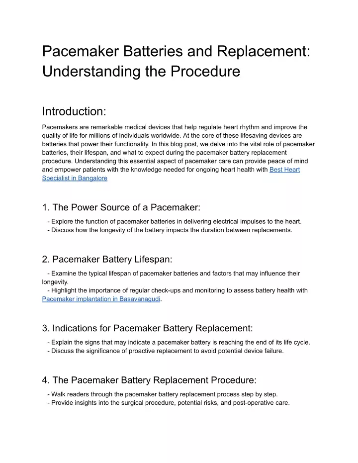 pacemaker batteries and replacement understanding