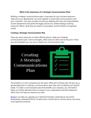 what is the importance of a strategic