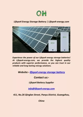 lifepo4 energy storage battery