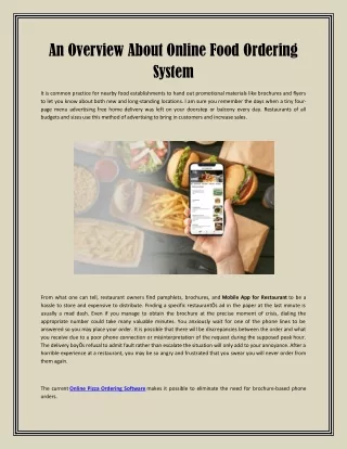 an overview about online food ordering system