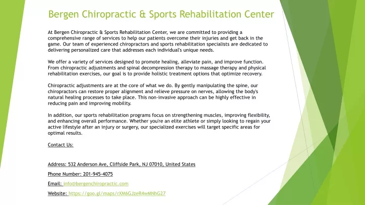 bergen chiropractic sports rehabilitation center