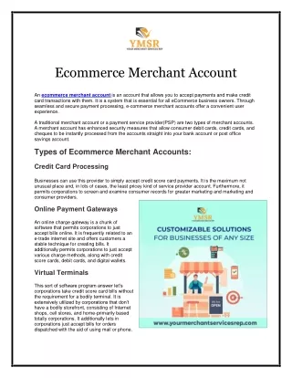 Ecommerce Payment Solutions for High Risk Merchant Accounts