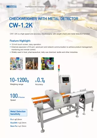 GM CW-1.2K Checkweigher with Metal Detector