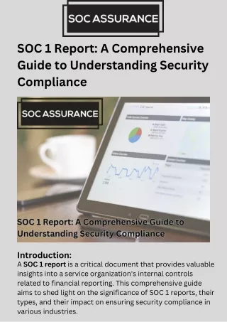 SOC 1 Report A Comprehensive Guide to Understanding Security Compliance