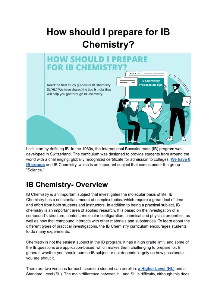 how should i prepare for ib chemistry