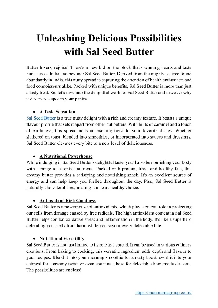 unleashing delicious possibilities with sal seed