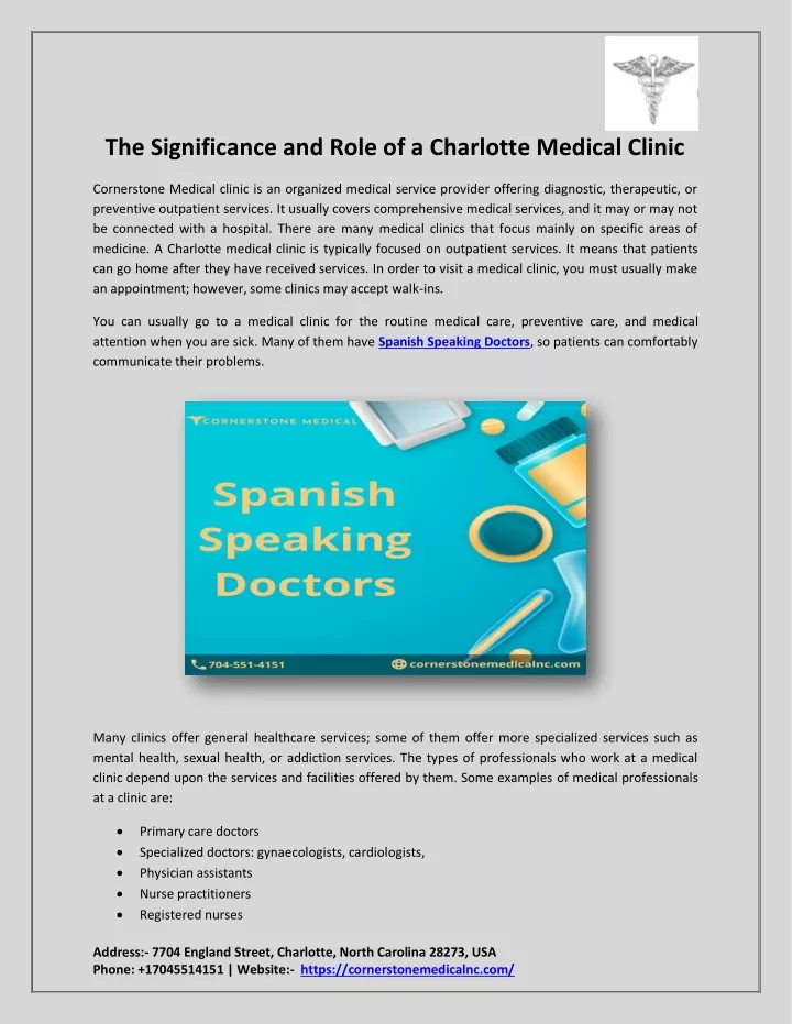 the significance and role of a charlotte medical