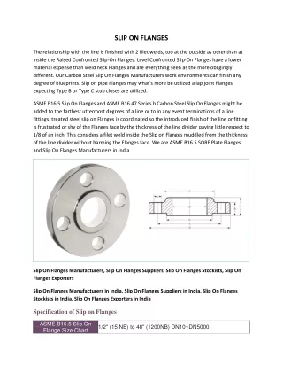 Slip on Flange exporters in India