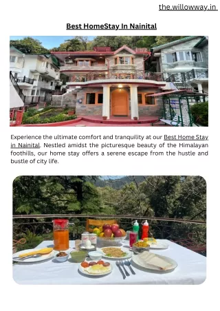Best HomeStay In Nainital
