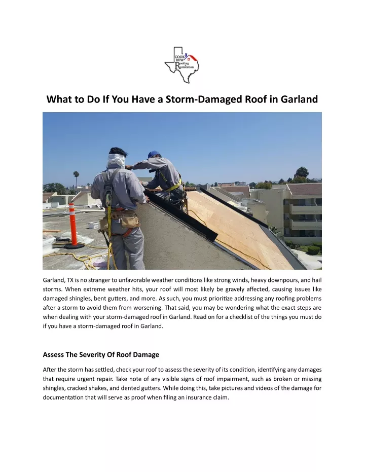 what to do if you have a storm damaged roof