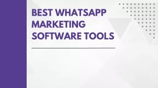 Best WhatsApp Marketing Software Tools