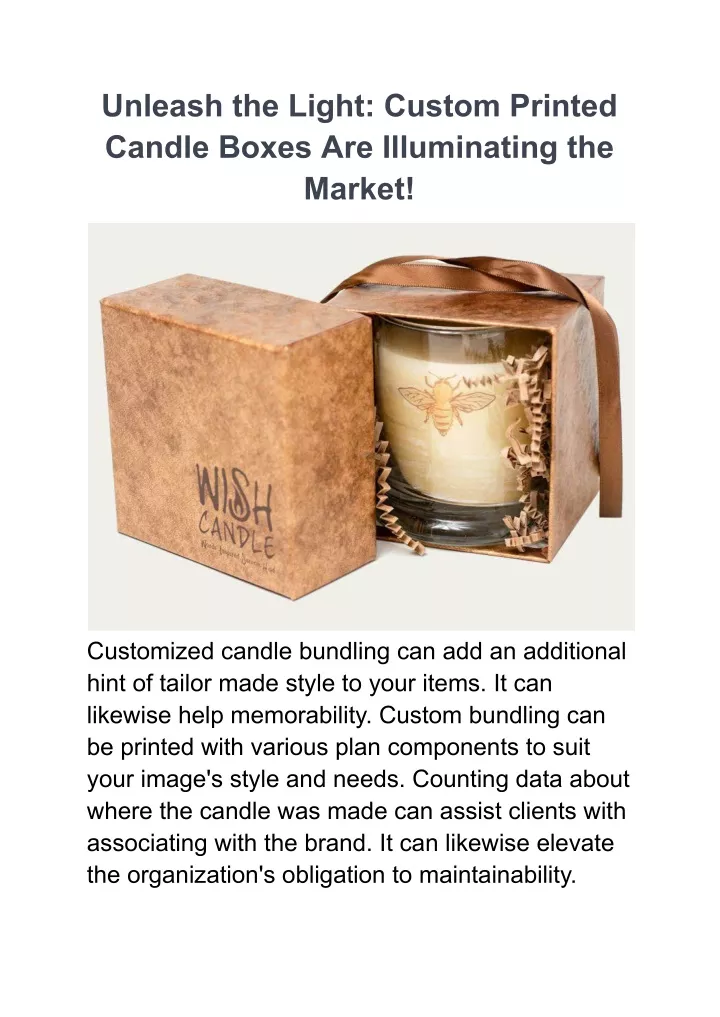 unleash the light custom printed candle boxes