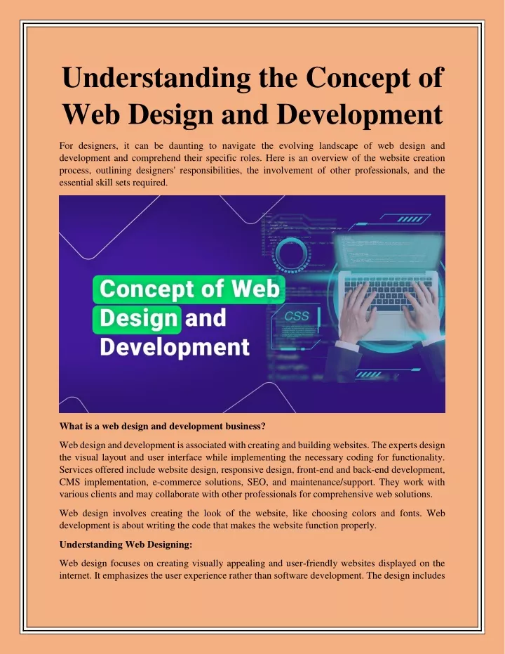 understanding the concept of web design