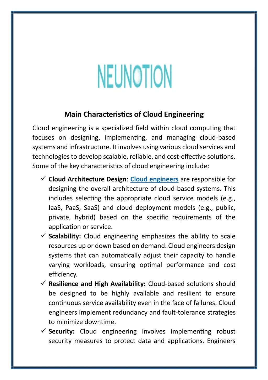 PPT - Main Characteristics of Cloud Engineering PowerPoint Presentation ...