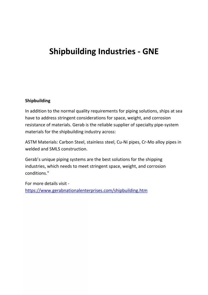 shipbuilding industries gne