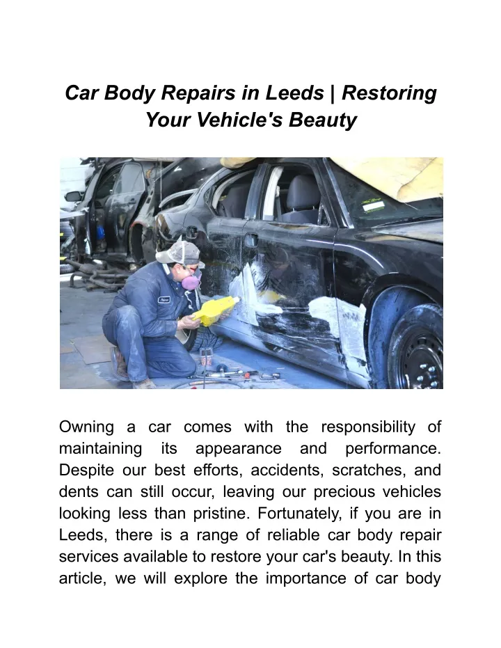 car body repairs in leeds restoring your vehicle