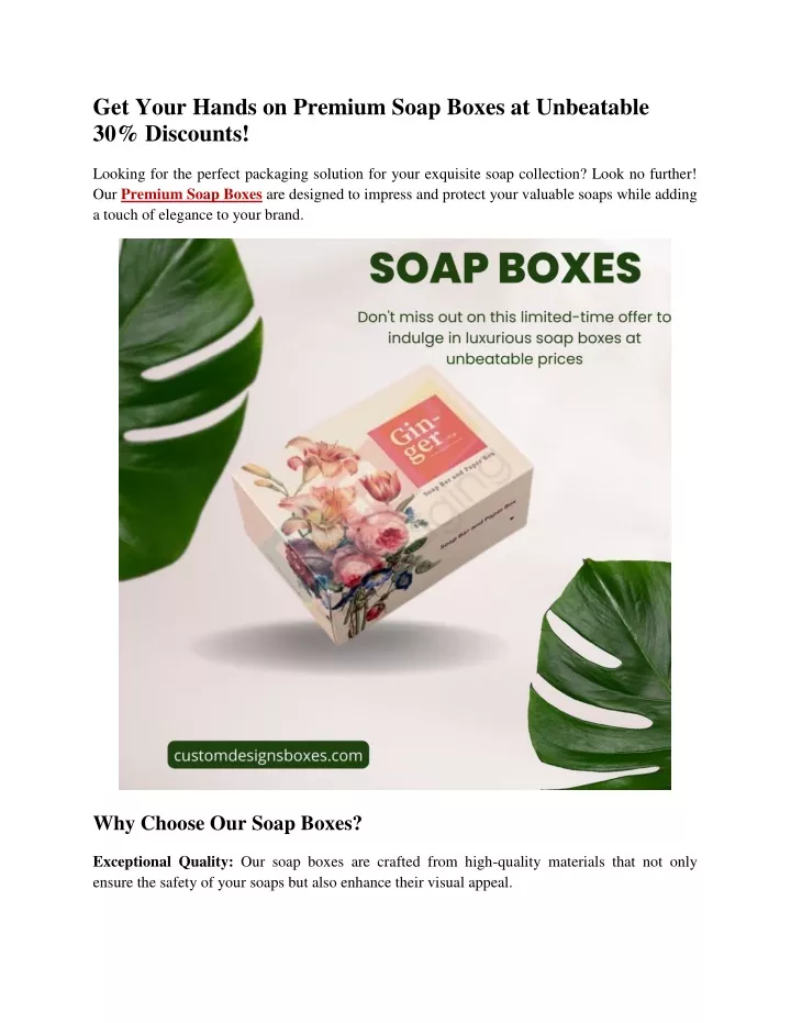 get your hands on premium soap boxes