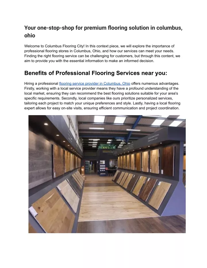 your one stop shop for premium flooring solution