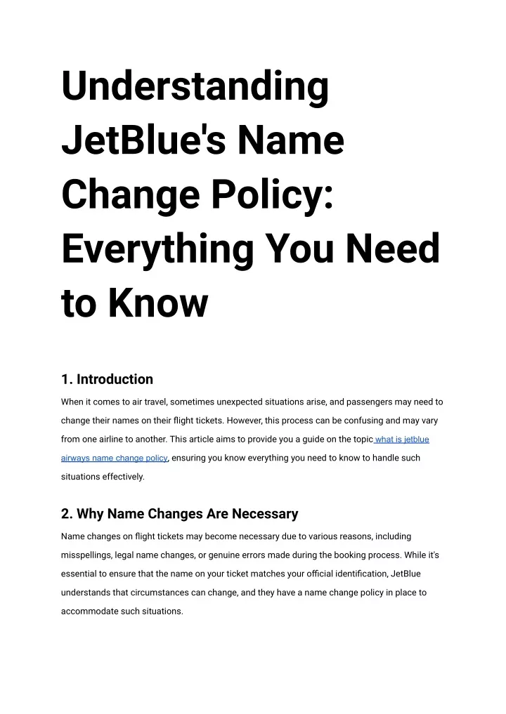 understanding jetblue s name change policy