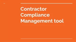 Contractor Compliance Management tool