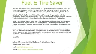 fuel tire saver