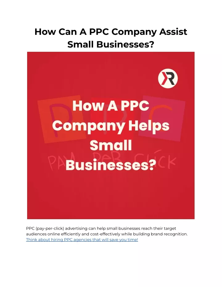 how can a ppc company assist small businesses
