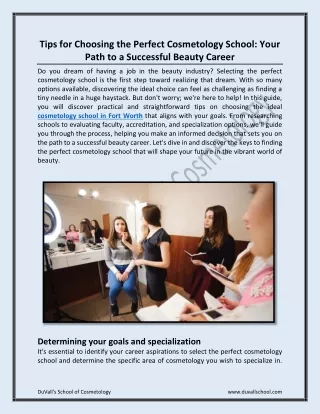 Tips for Choosing the Perfect Cosmetology School