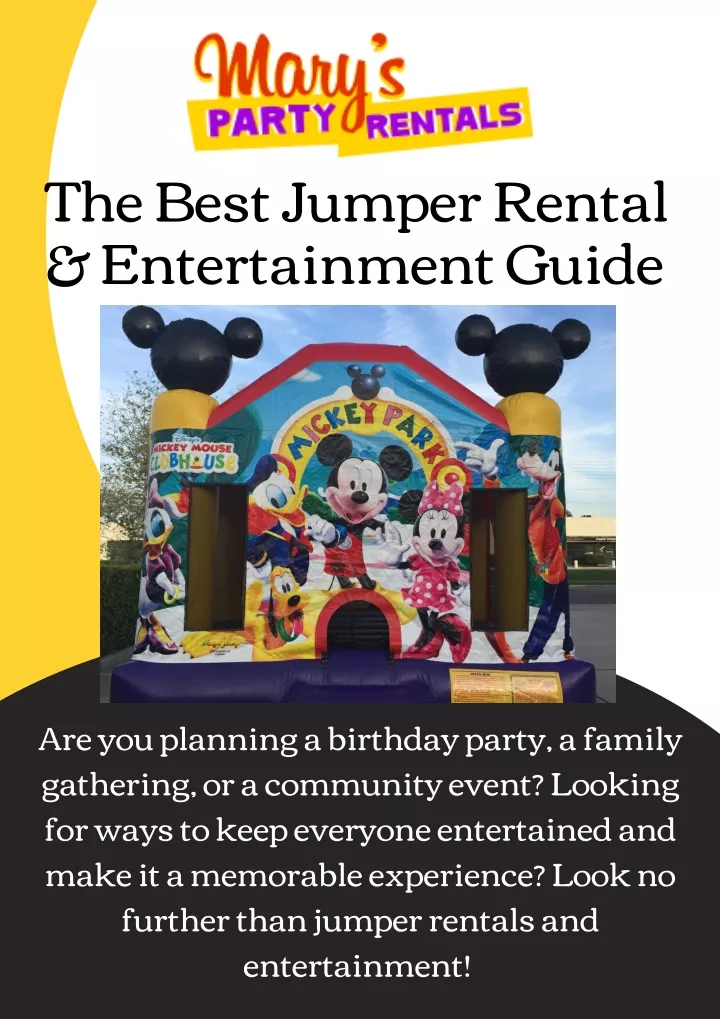 the best jumper rental entertainment guide