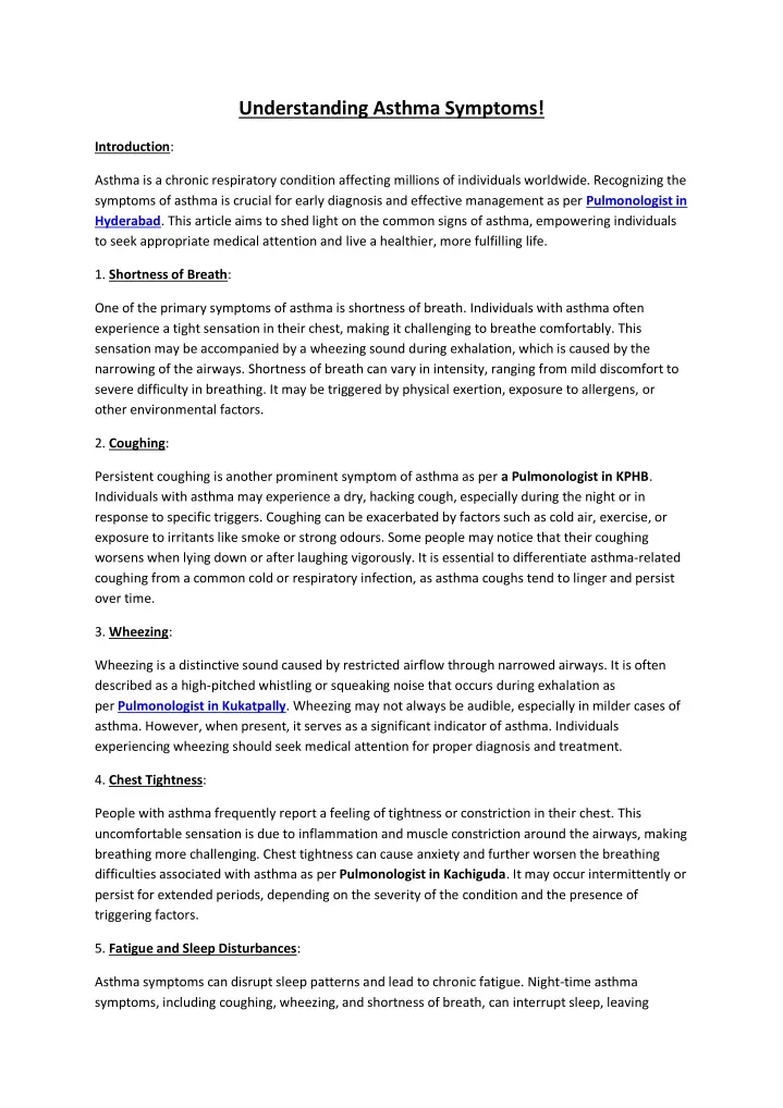 understanding asthma symptoms