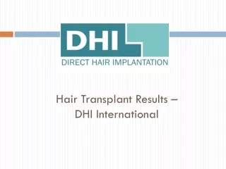 Hair Transplant Results - DHI International
