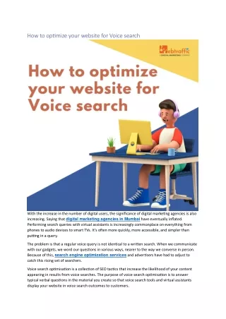 How to optimize your website for Voice search