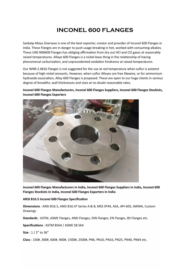 inconel 600 flanges