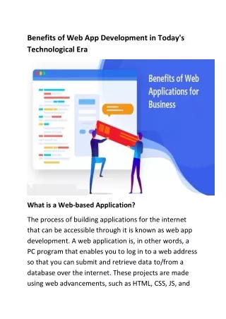 The Benefits of Web App Development in Today's Technological Era