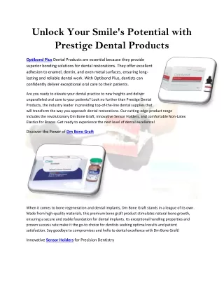 Prestige Dental Products PDF 1