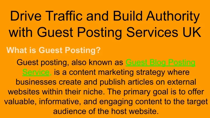 drive traffic and build authority with guest