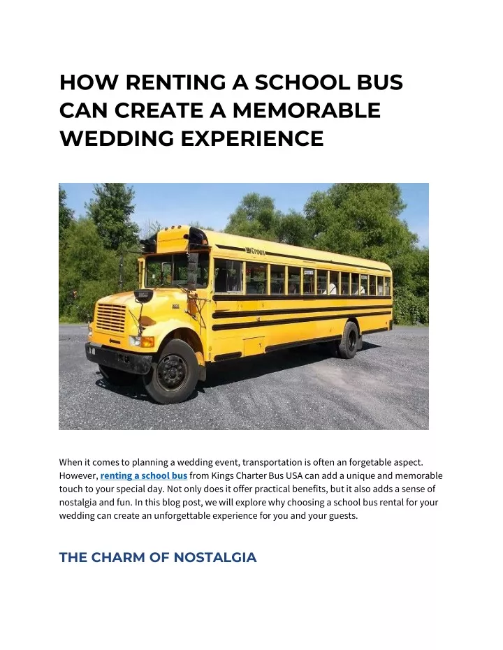 how renting a school bus can create a memorable