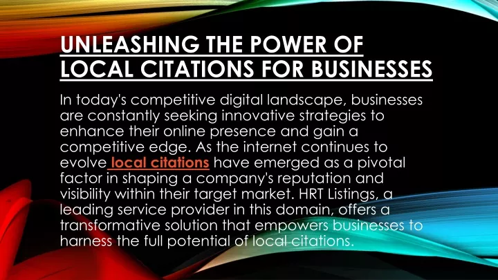 unleashing the power of local citations for businesses