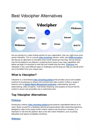 Best Vdocipher Alternatives