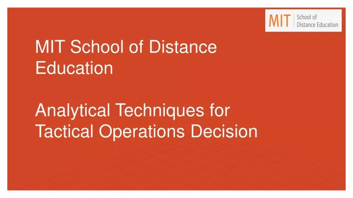 mit school of distance education