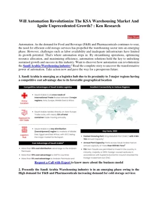 will automation revolutionize the ksa warehousing