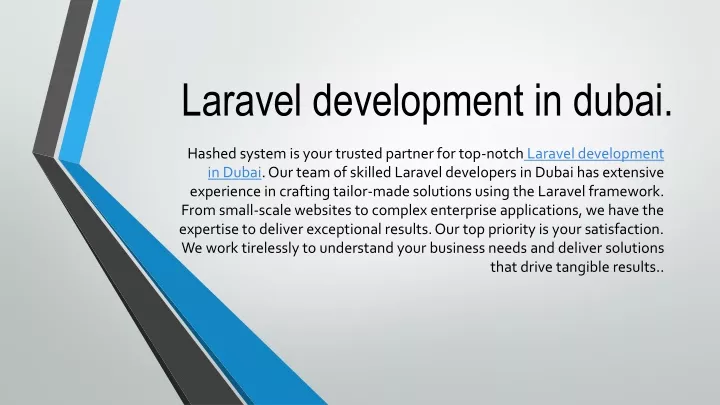 laravel development in dubai