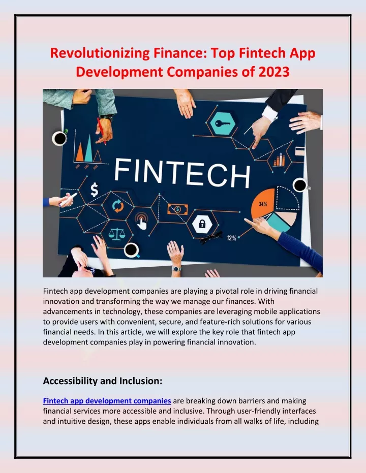 revolutionizing finance top fintech